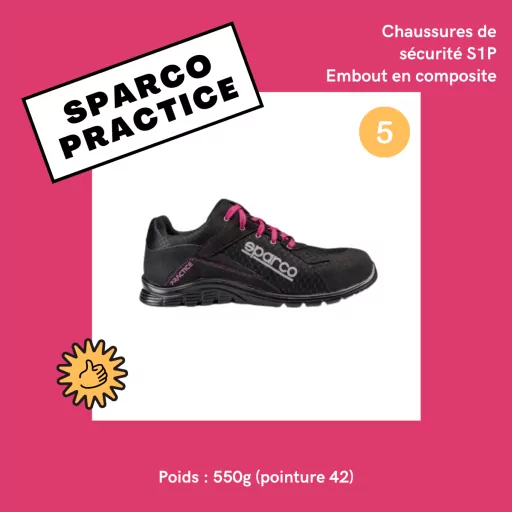 Chaussures de sécurité basses S1P SRC Sparco Teamwork Practice
