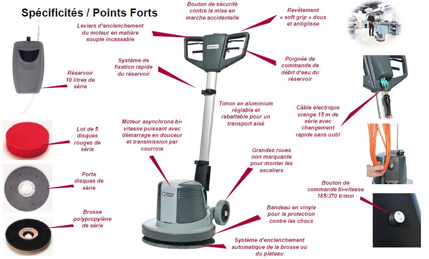 Points forts monobrosse Nilfisk FM400 D