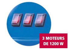 Logo Nilfisk 3 moteurs de 1200W